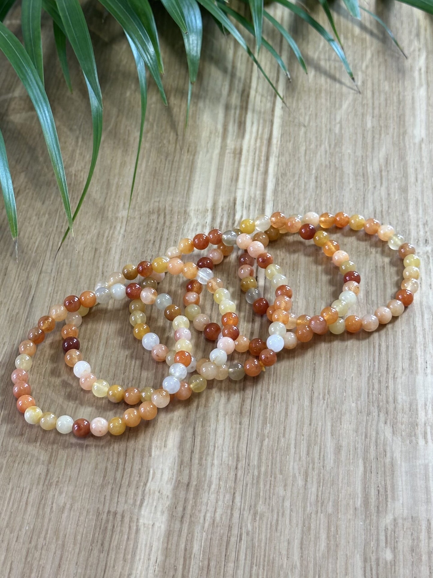 Armbånd gul jade 6mm - 5stk.