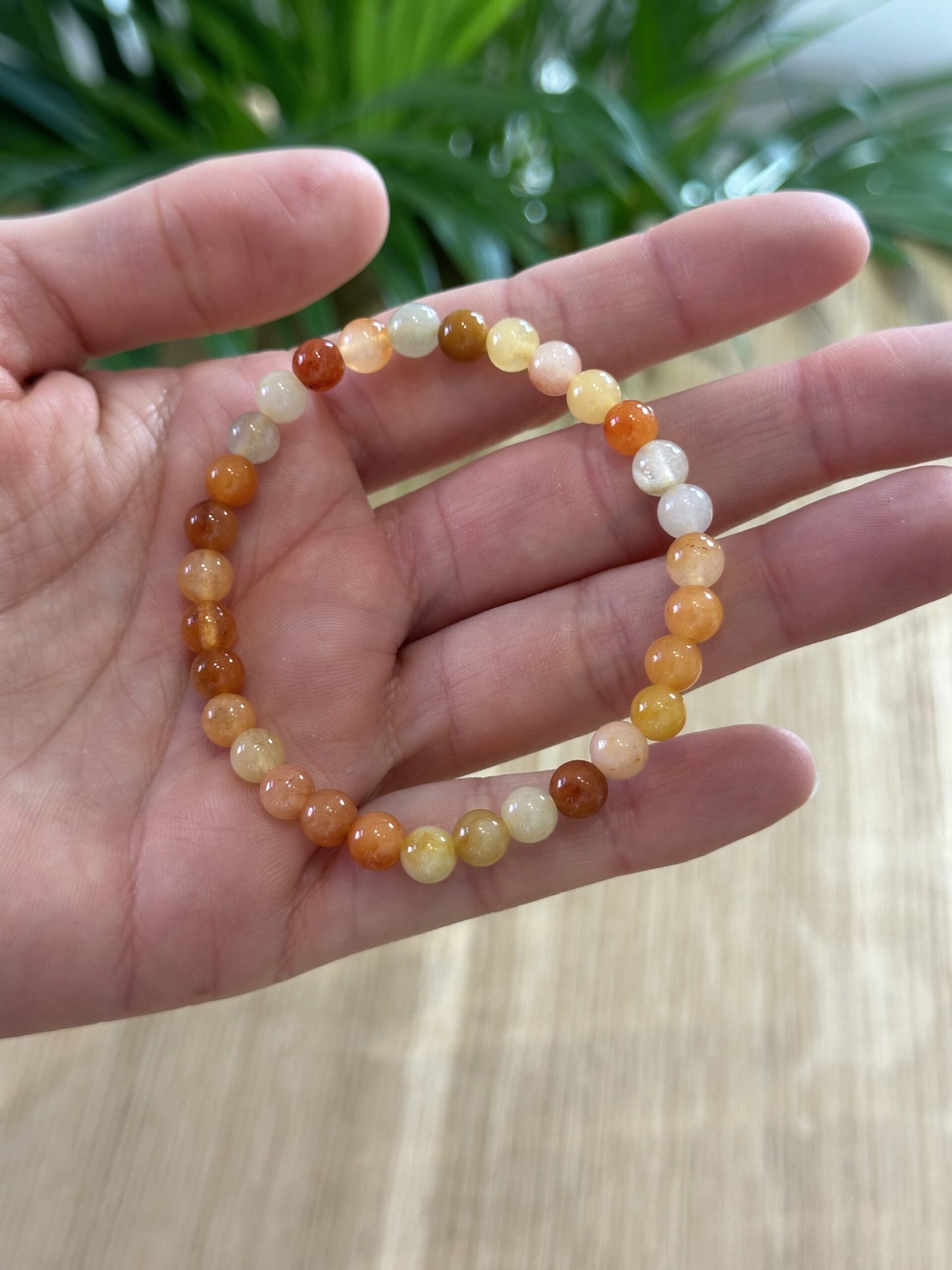 Armbånd gul jade 6mm - 5stk.