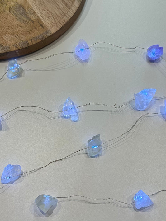 Lyskæde rå blandet krystaller 2m