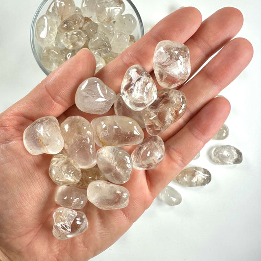 Bjergkrystal m/inklusioner lommesten