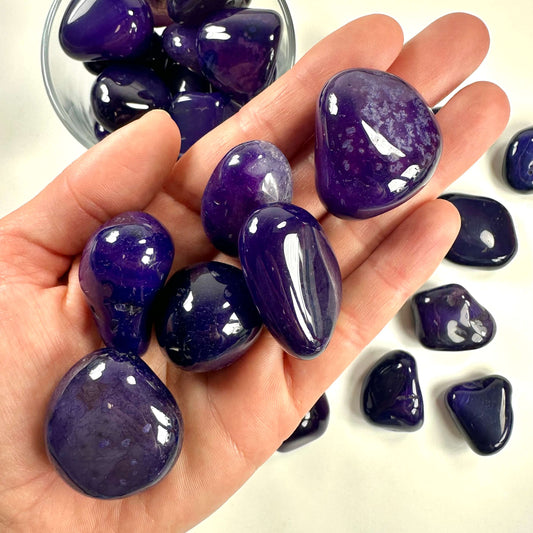 Agat lilla (farvet) lommesten