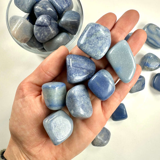 Kvarts blå lommesten