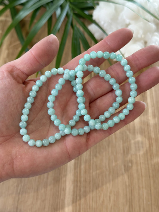 Armbånd amazonit 6mm - 5stk.