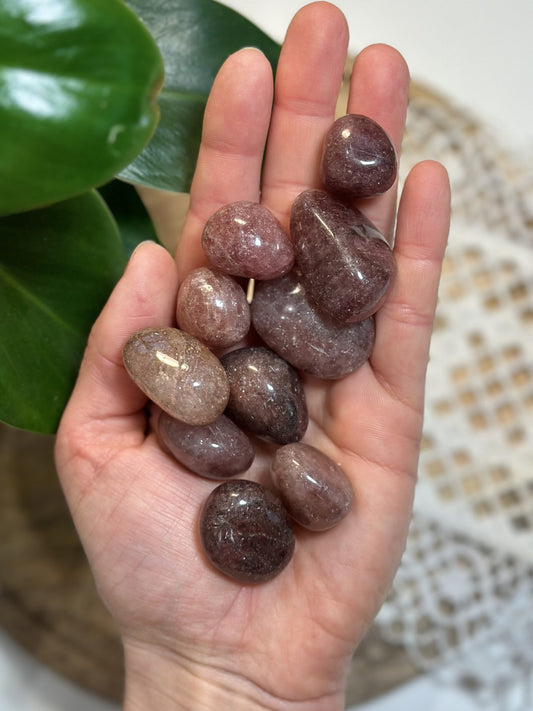 Jordbær kvarts lommesten 2-3cm 1 Kg.