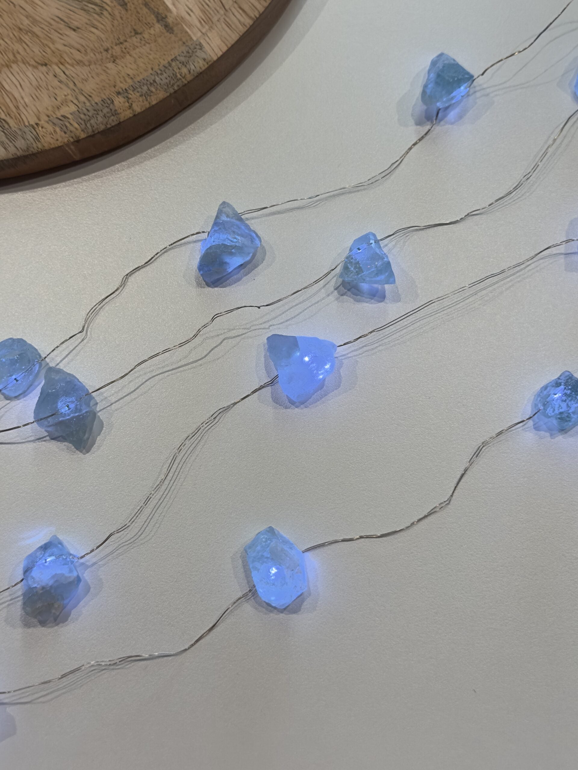 Lyskæde rå grøn fluorit 2m