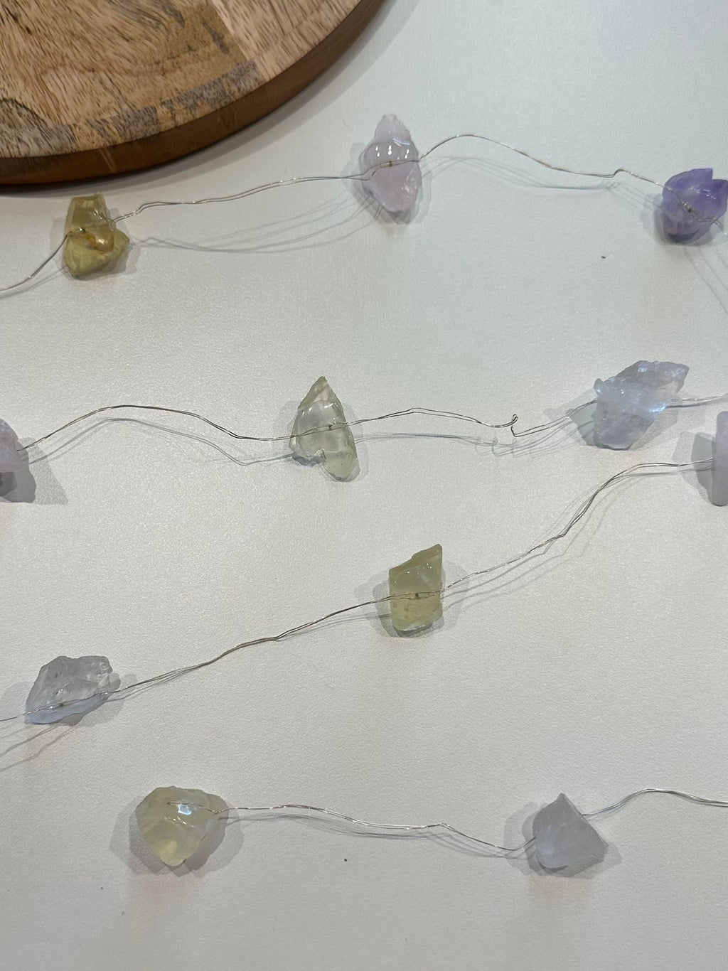Lyskæde rå blandet krystaller 2m