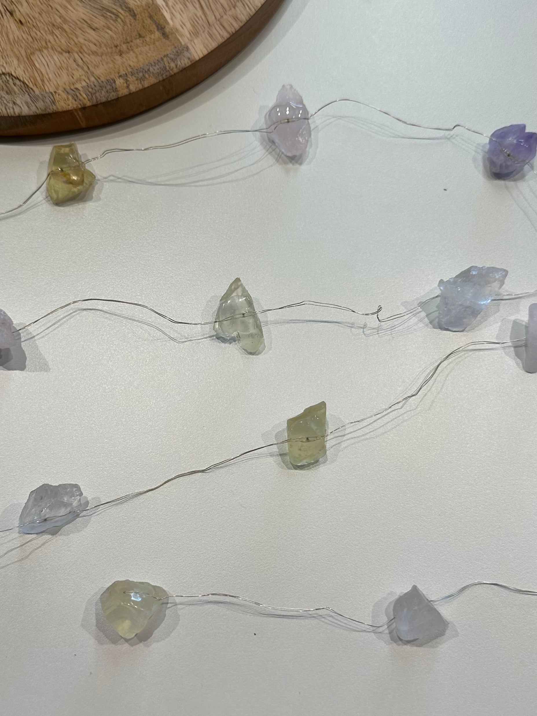 Lyskæde rå blandet krystaller 2m