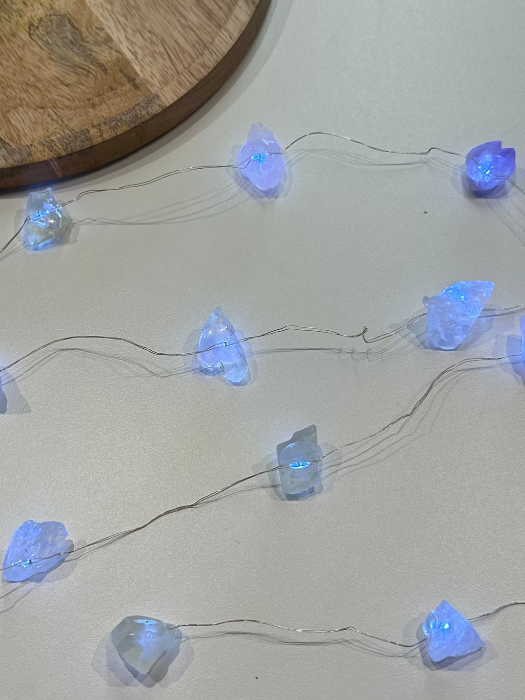 Lyskæde rå blandet krystaller 2m