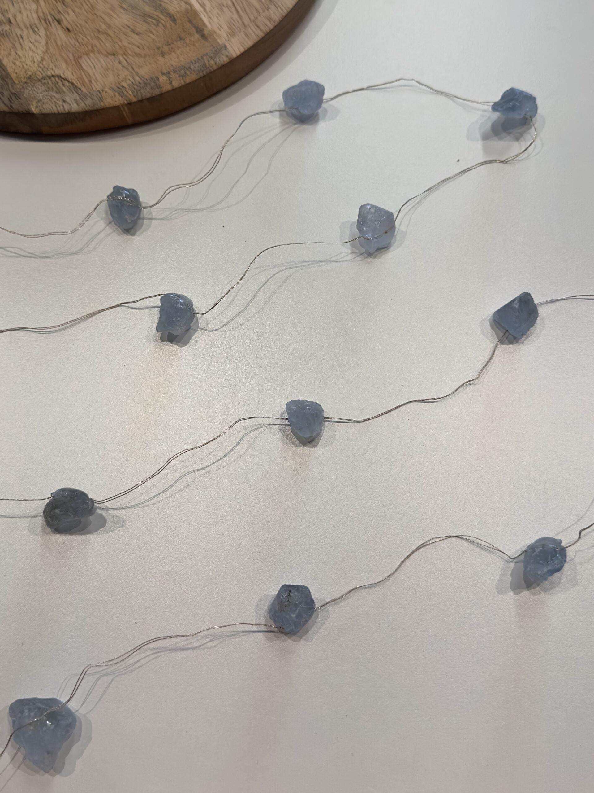 Lyskæde rå Celestit 2m