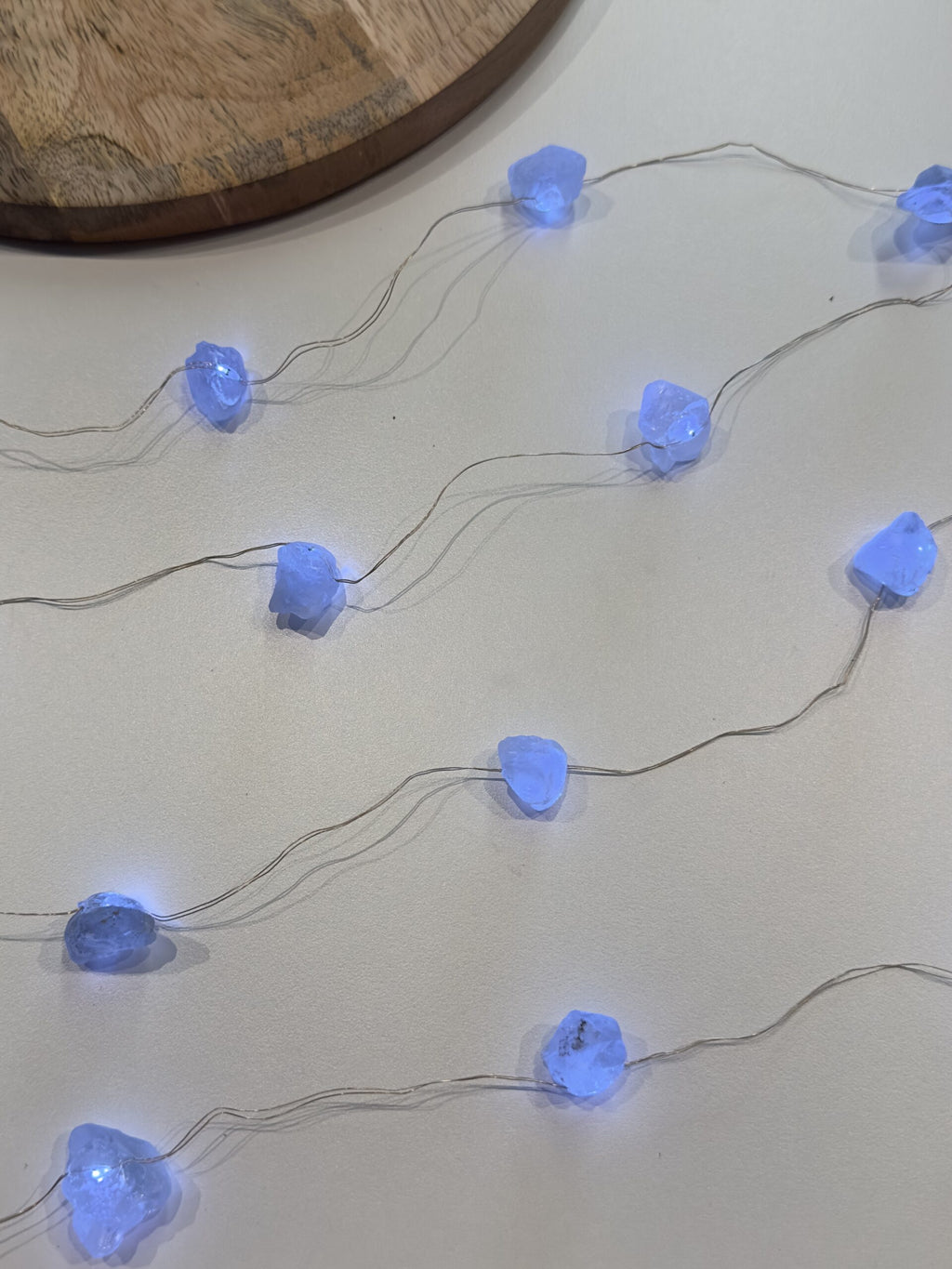 Lyskæde rå Celestit 2m