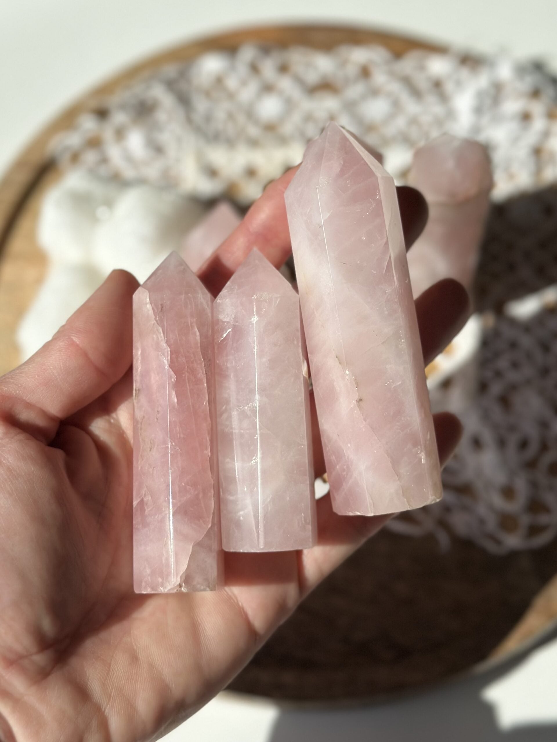 Rosenkvarts tårne 1KG