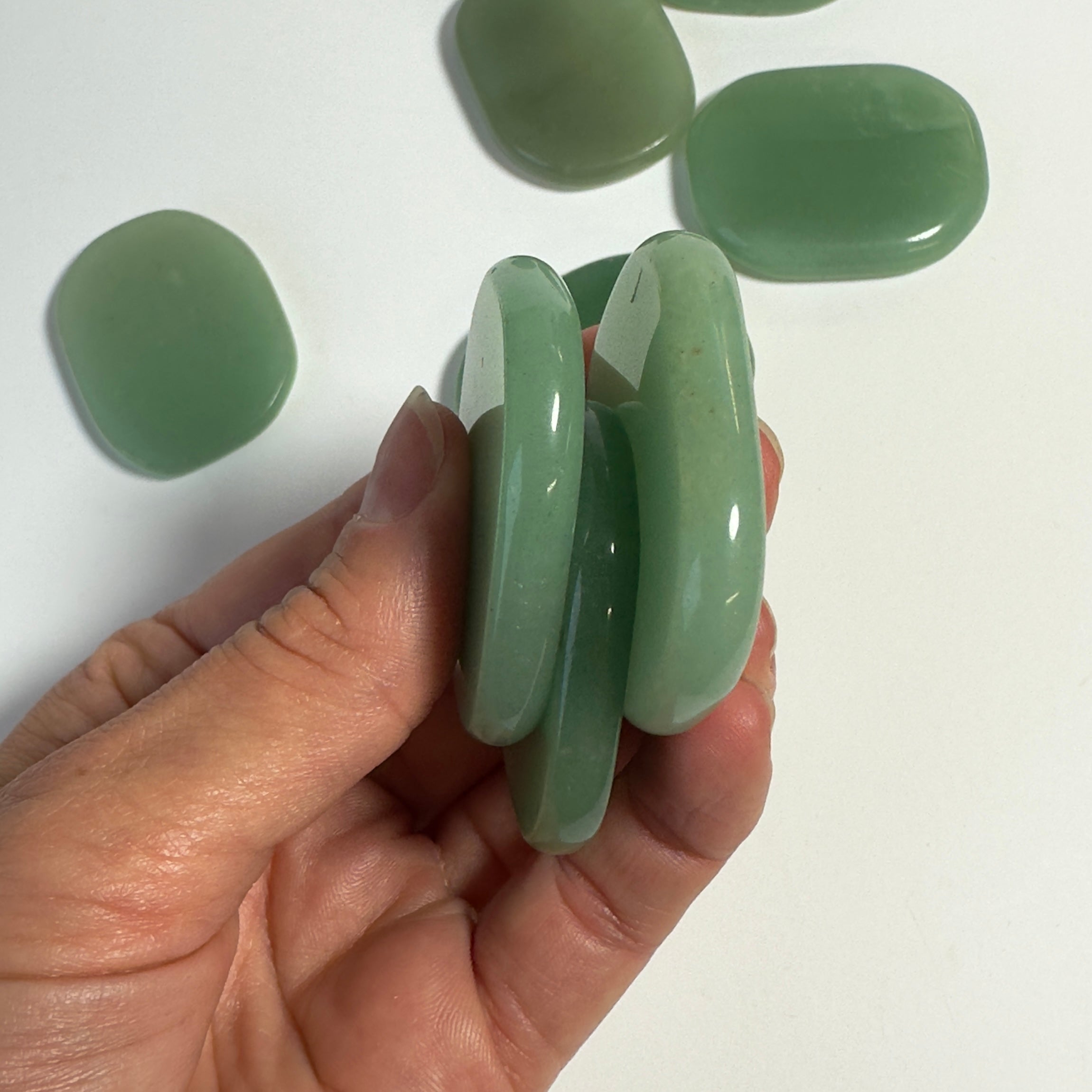 Grøn aventurin skiver 15 stk.