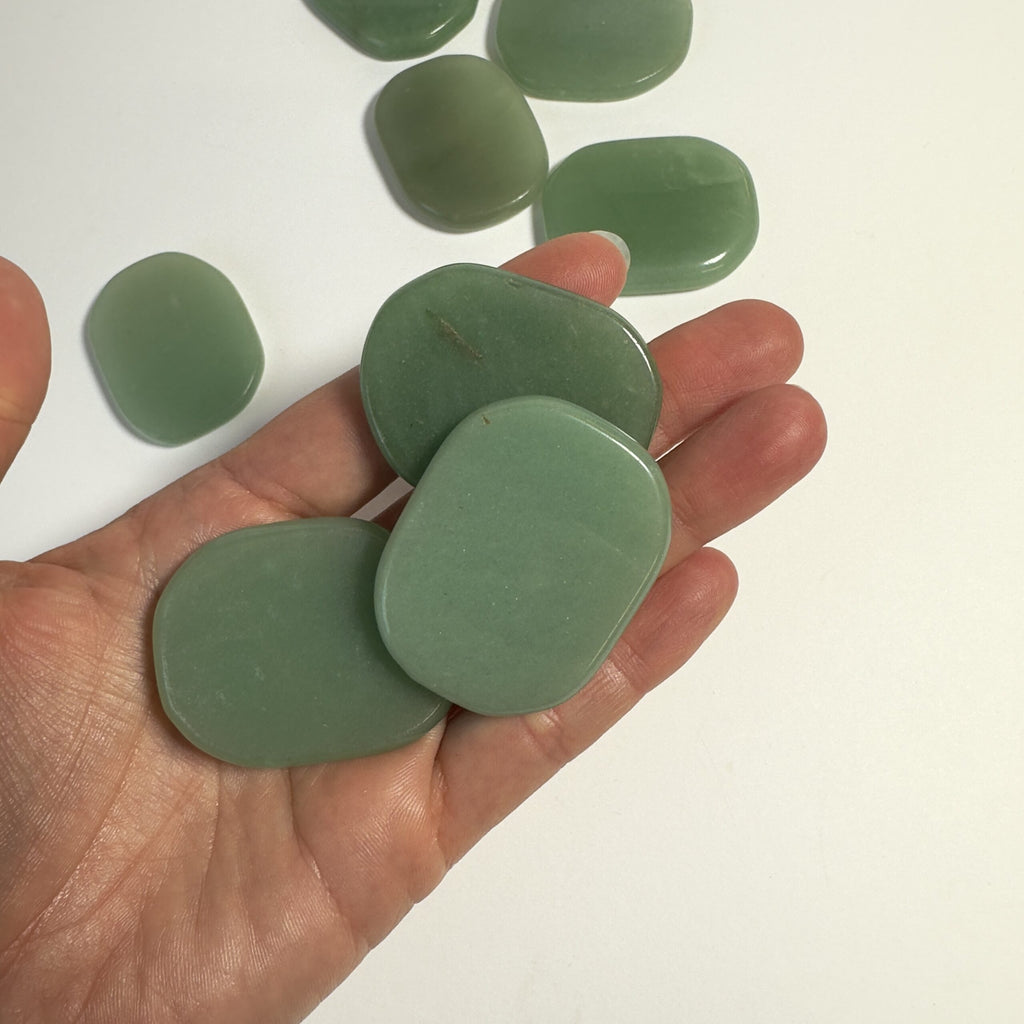 Grøn aventurin skiver 15 stk.