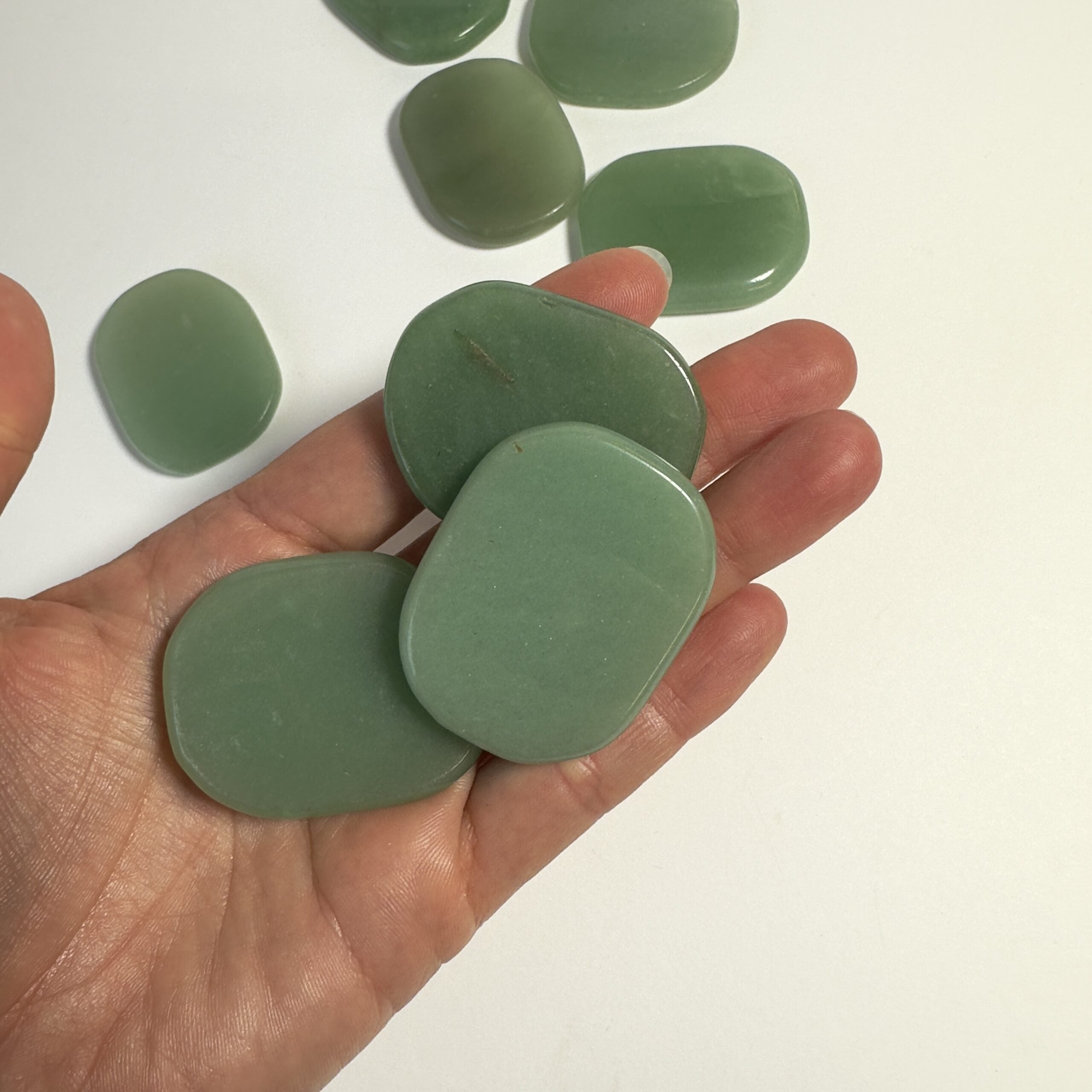 Grøn aventurin skiver 15 stk.