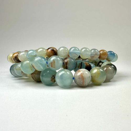 Akvatin lemurie calcit armbånd 6mm