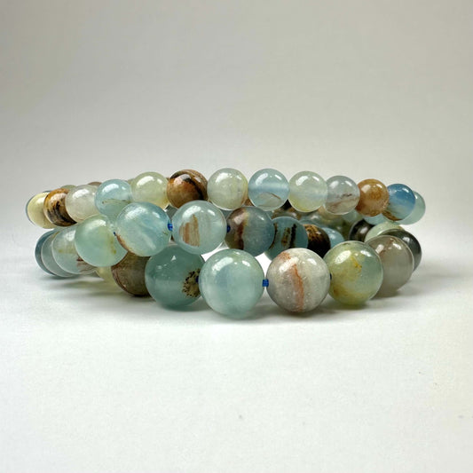 Akvatin lemurie calcit armbånd 8mm