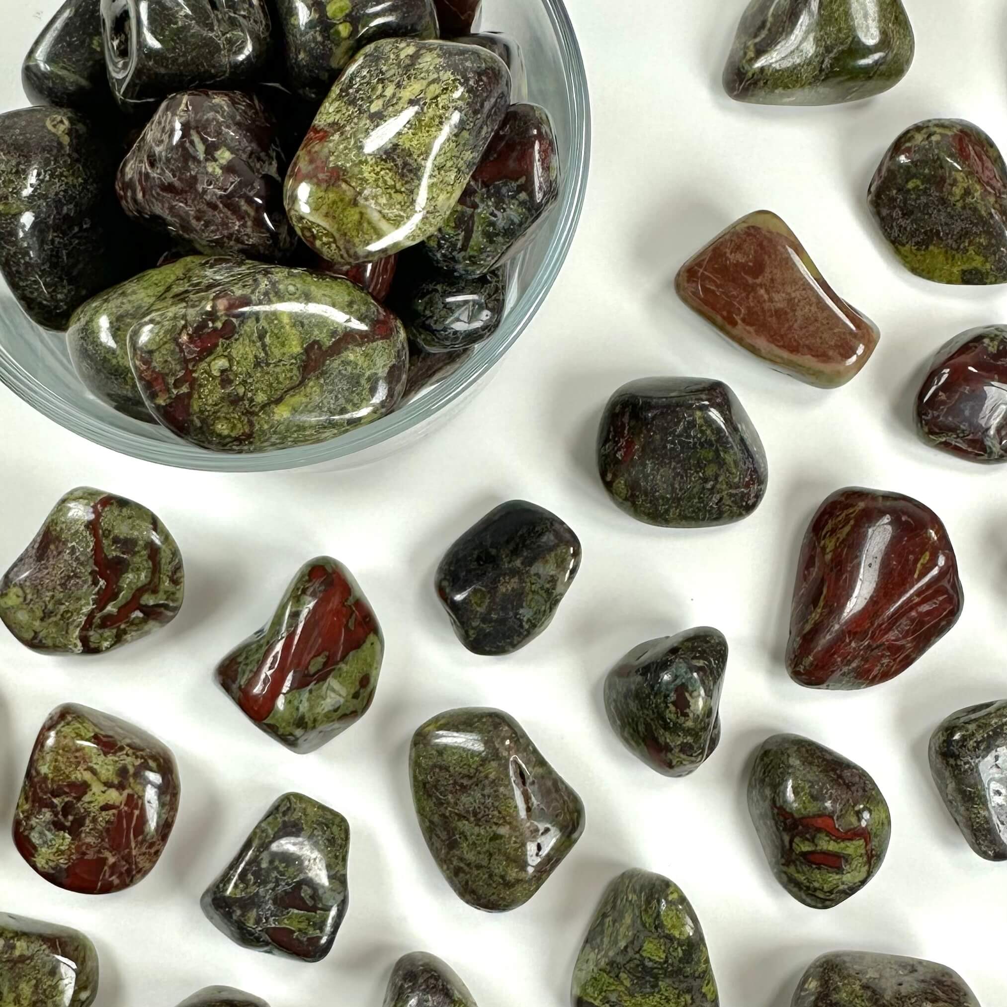 Epidot drageblod lommesten