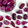 Agat pink (farvet) lommesten