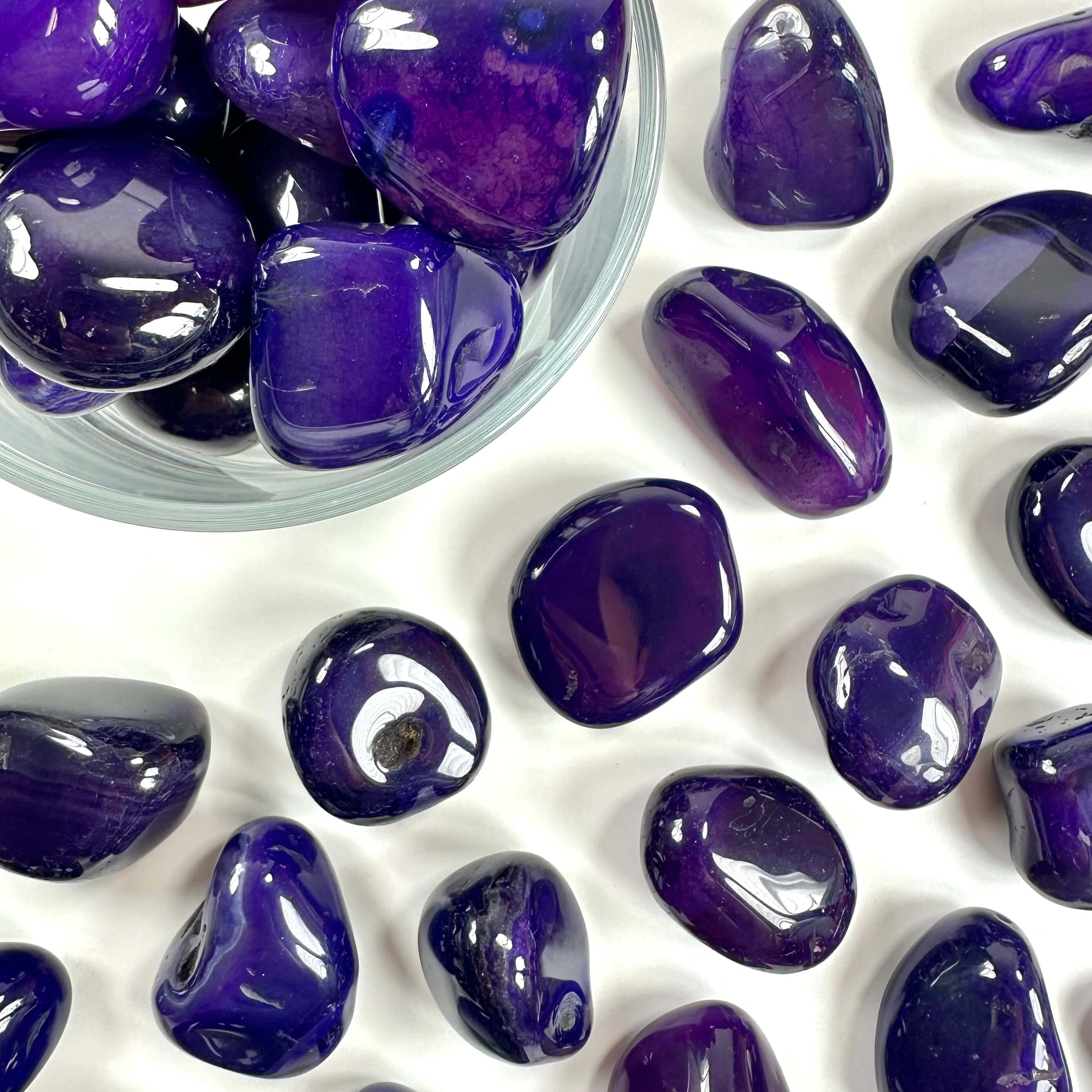 Agat lilla (farvet) lommesten