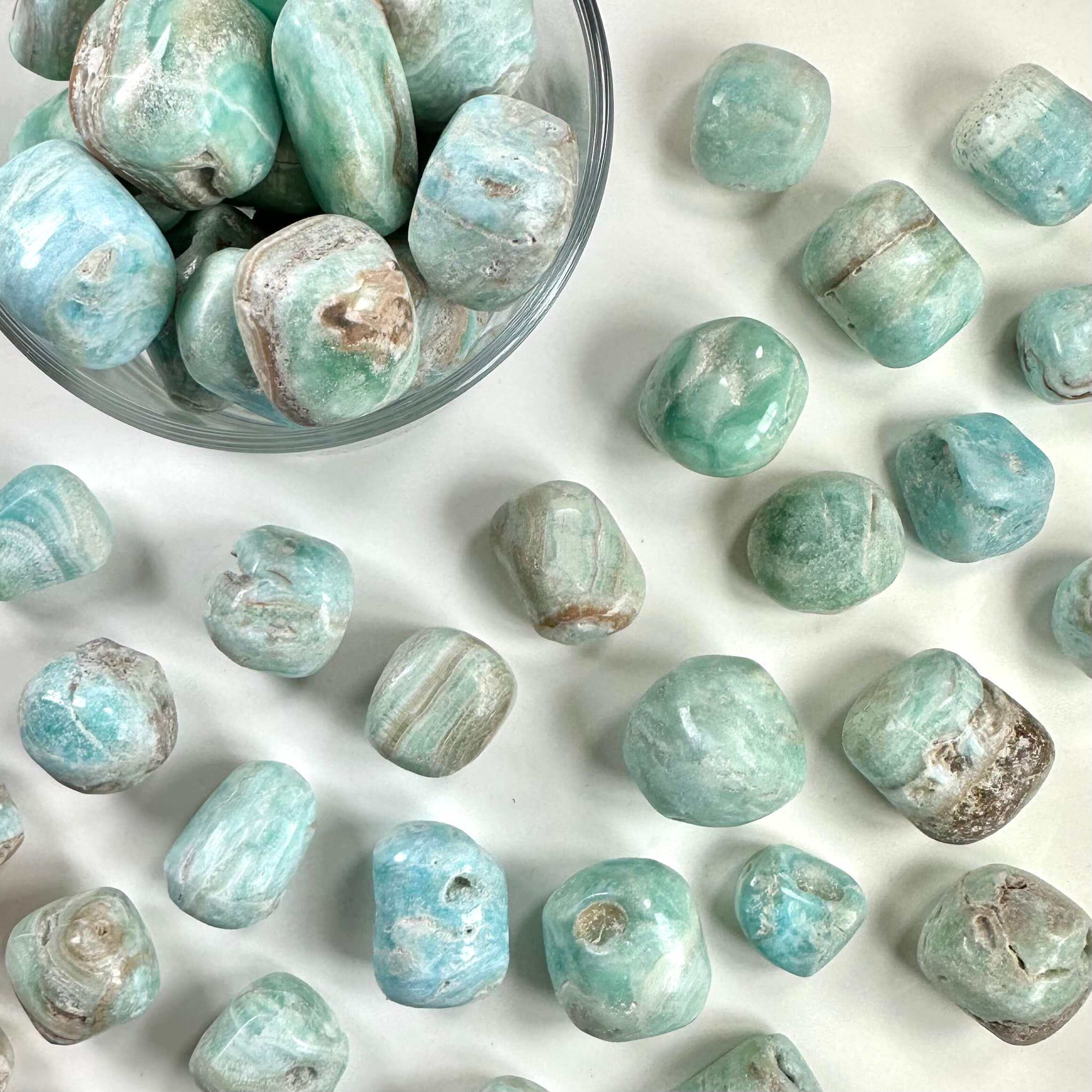 Aragonit hemimorphit blå lommesten