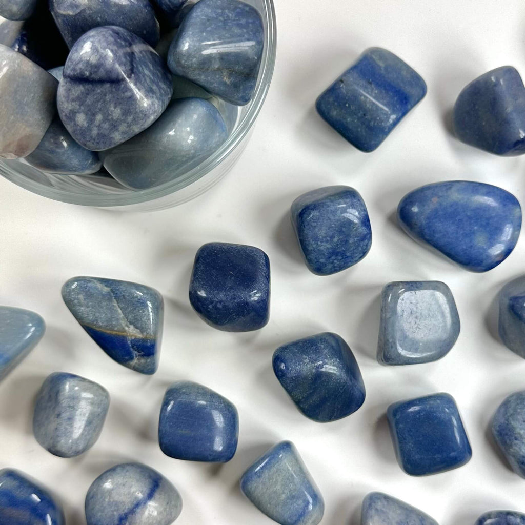 Kvarts blå lommesten