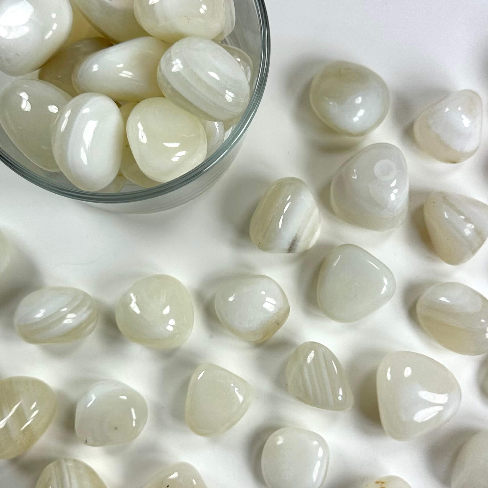 Agat hvid fredsagat lommesten