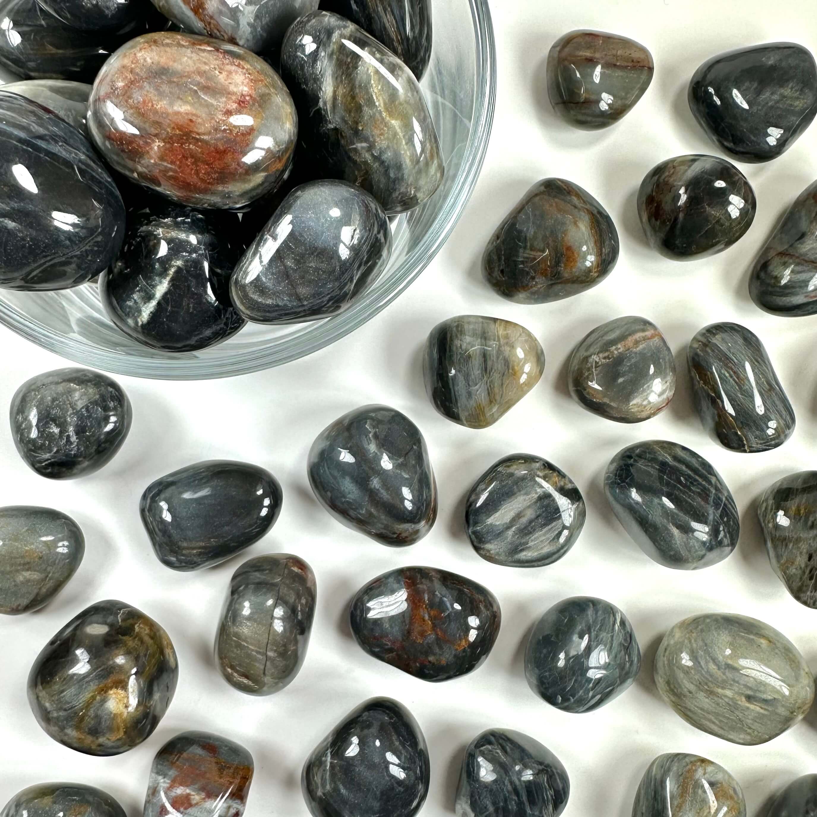 Jaspis grå lommesten