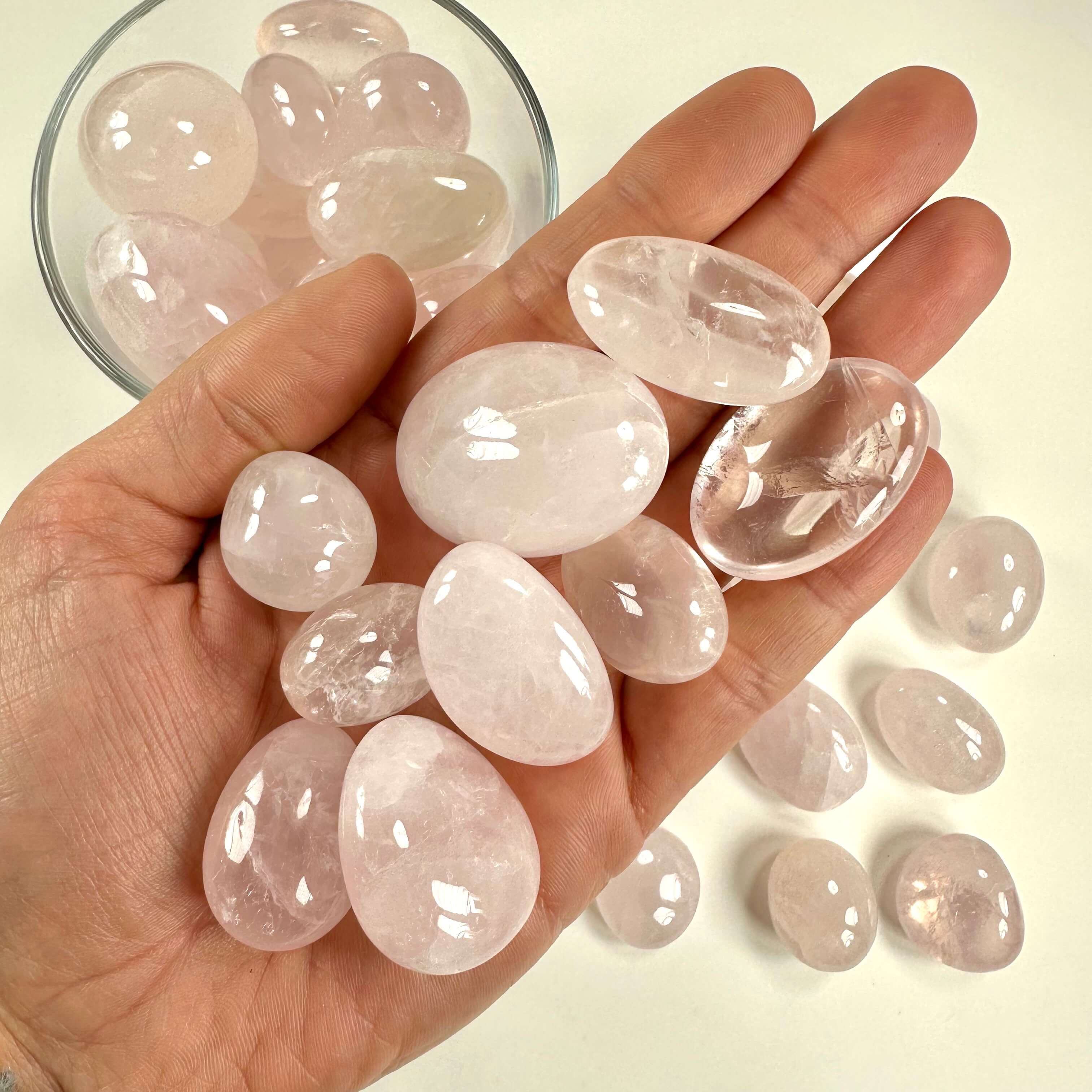 Rosenkvarts lommesten