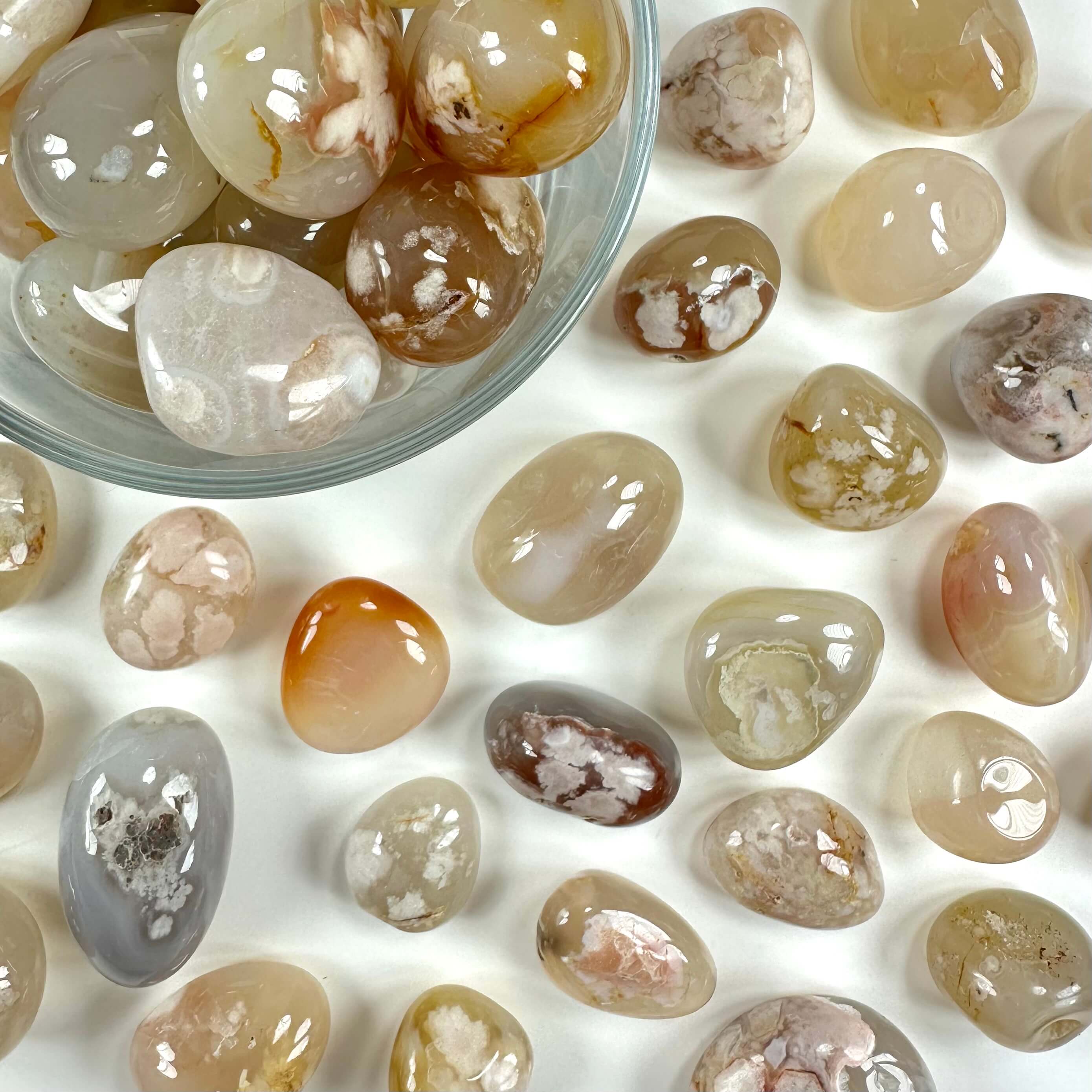 Blomsteragat lommesten