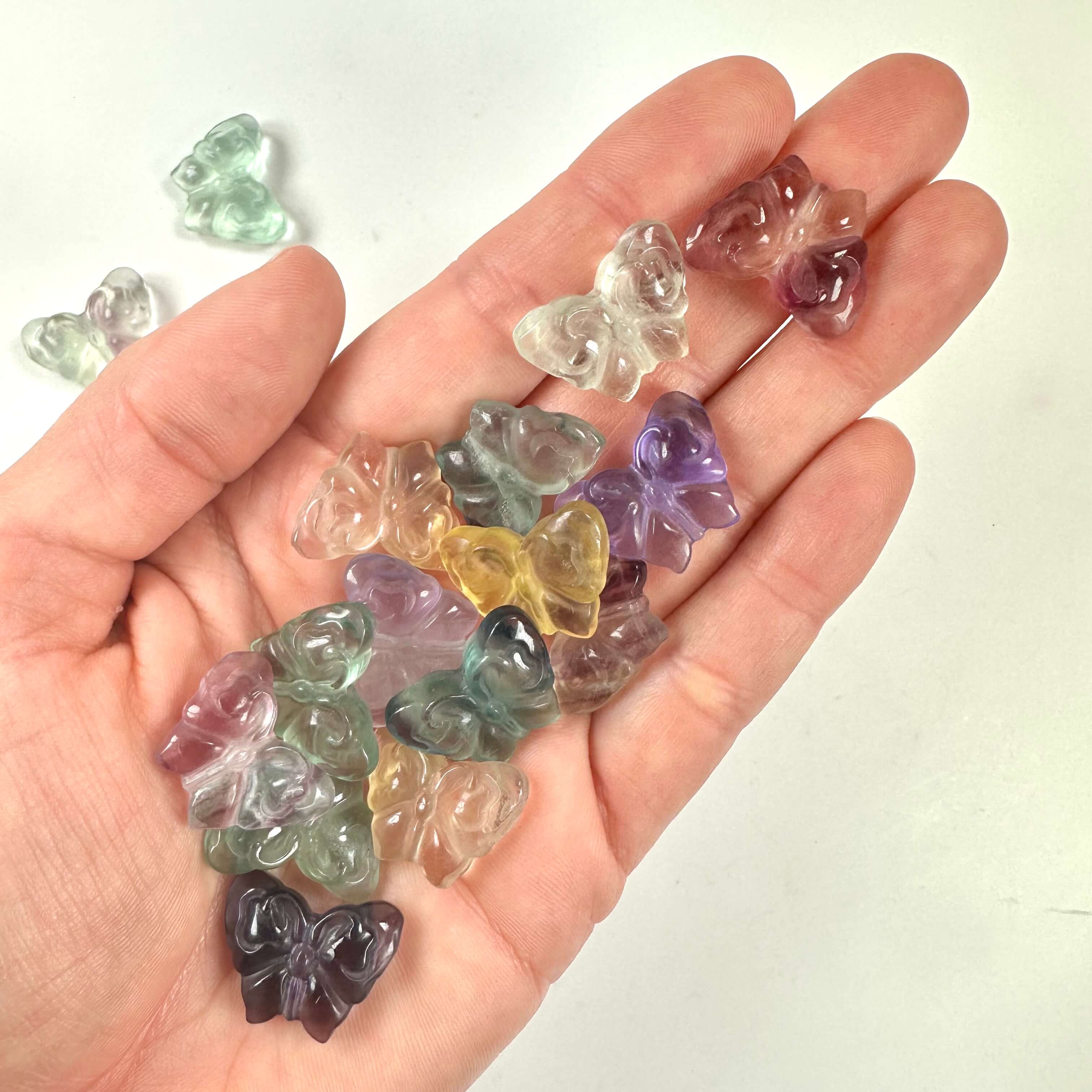 Sommerfugl fluorit vedhæng 25stk.