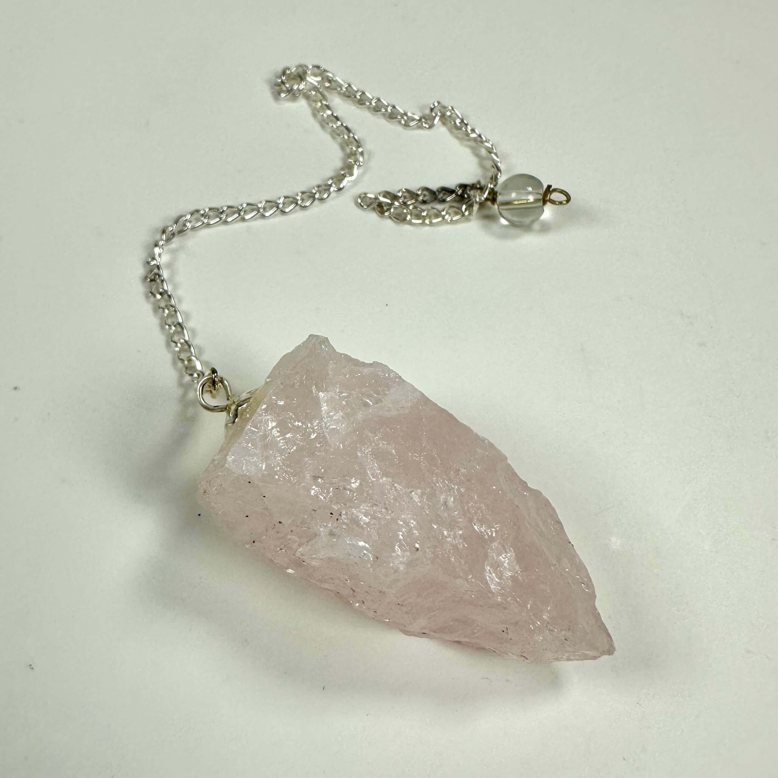 Rosenkvarts rå pendul 25stk.