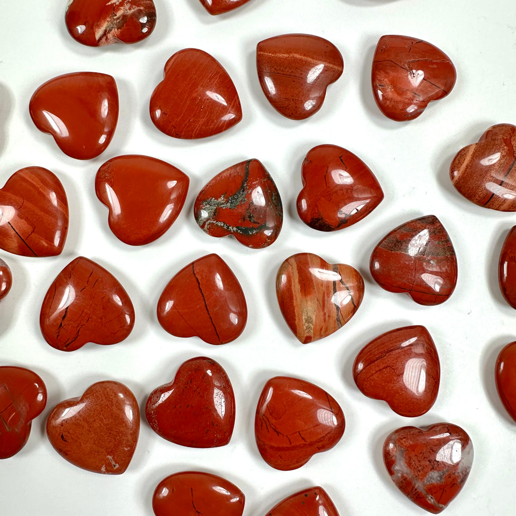 Hjerte rød jaspis 2cm