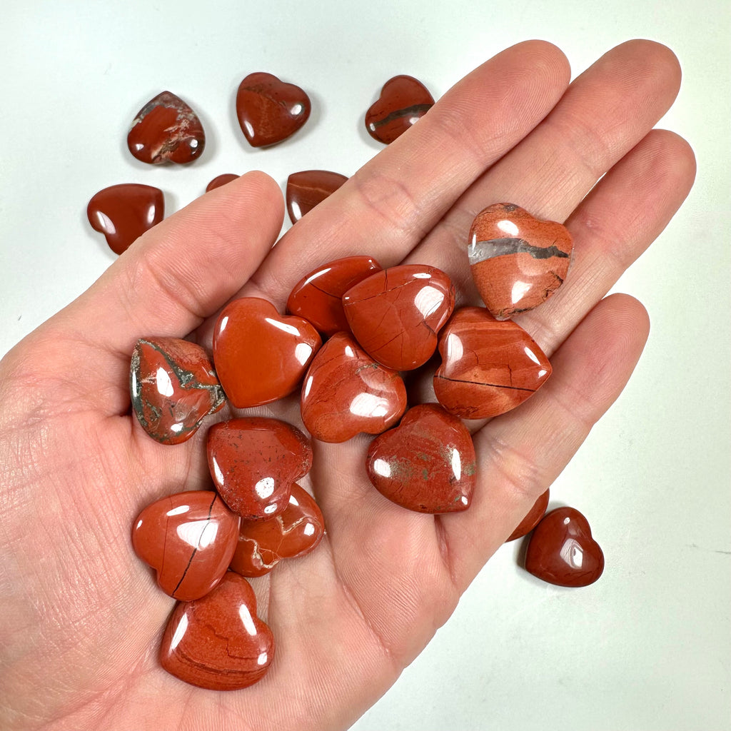 Hjerte rød jaspis 2cm