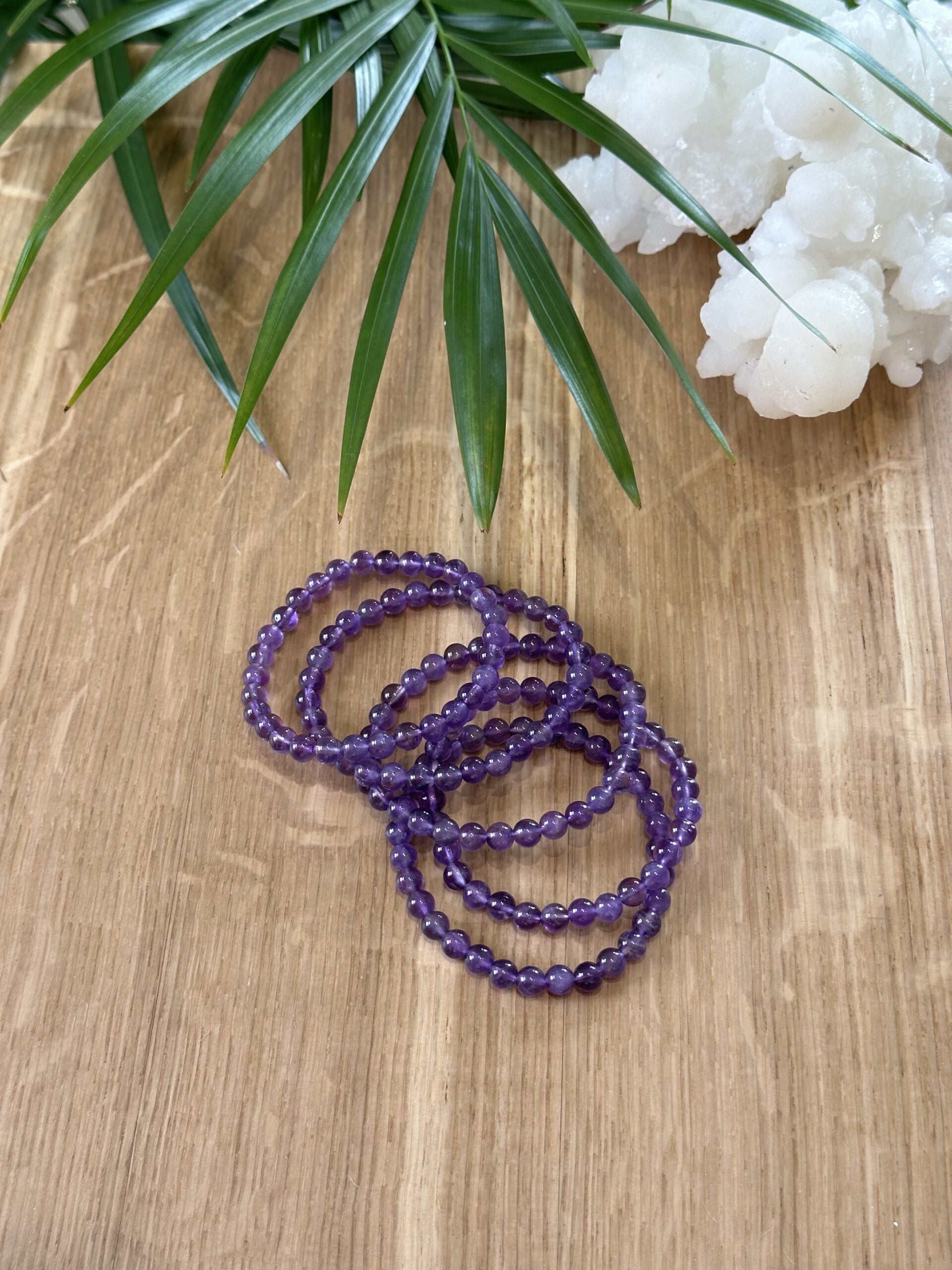 Armbånd Ametyst 6mm - 5stk.