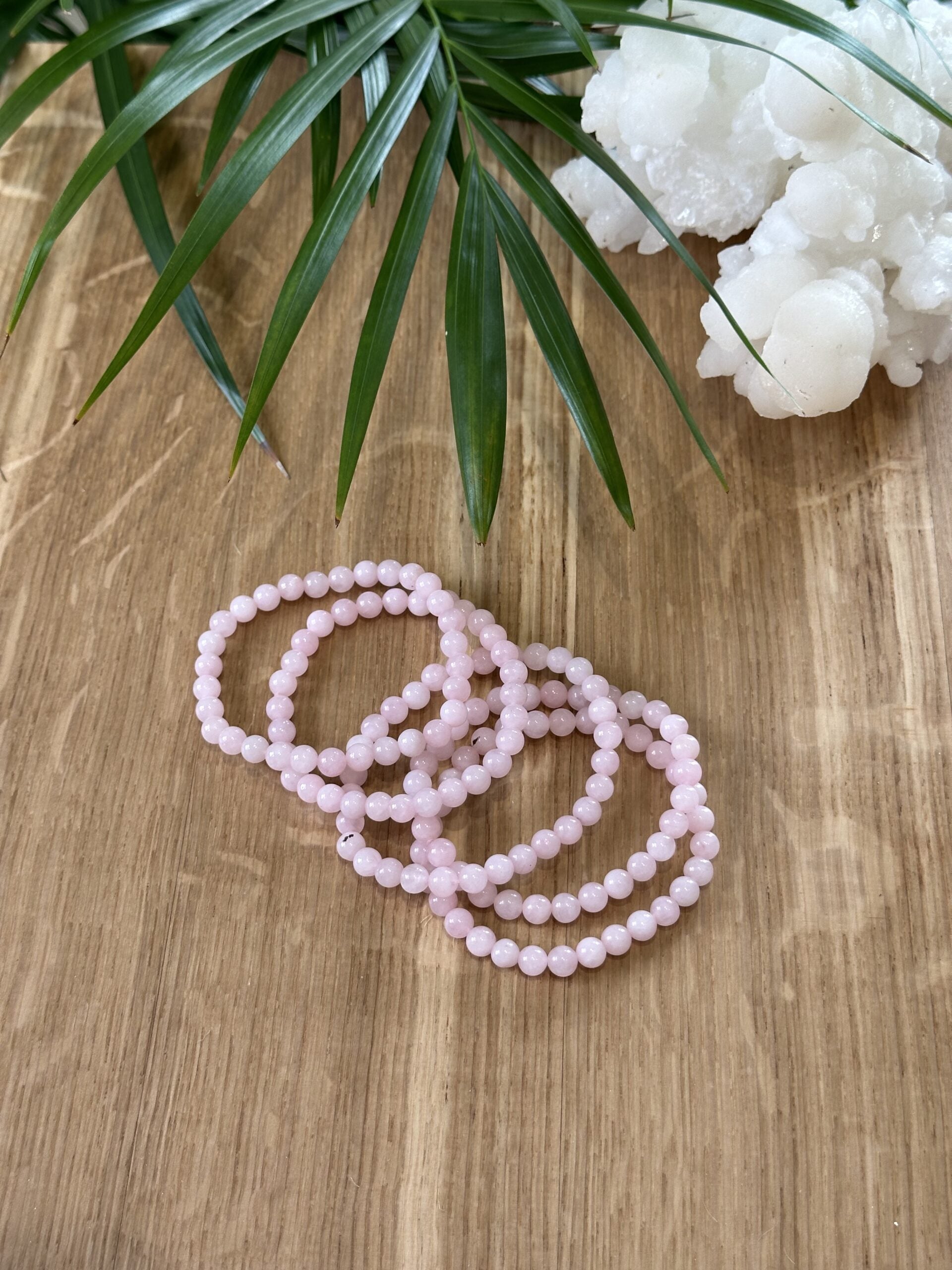 Armbånd Rosenkvarts 6mm - 5stk.