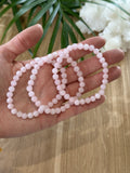 Armbånd Rosenkvarts 6mm - 5stk.