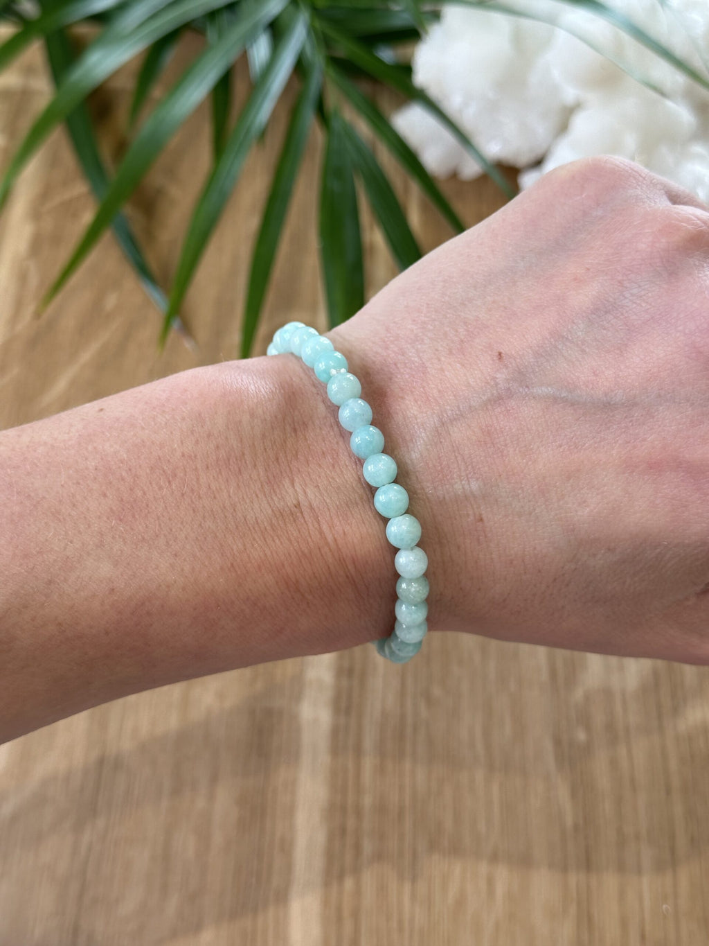 Armbånd amazonit 6mm - 5stk.