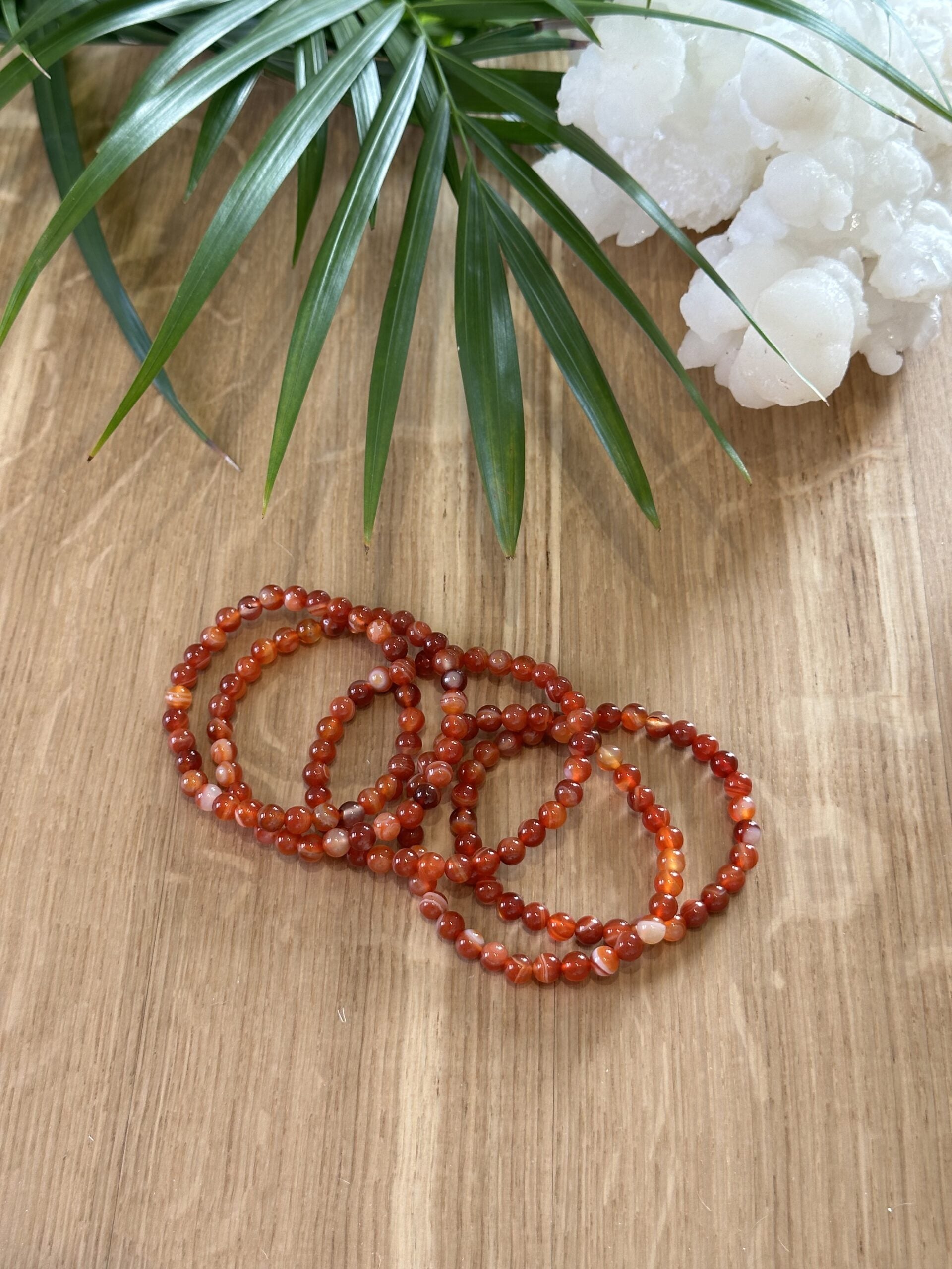 Armbånd rød agat 6mm - 5stk.