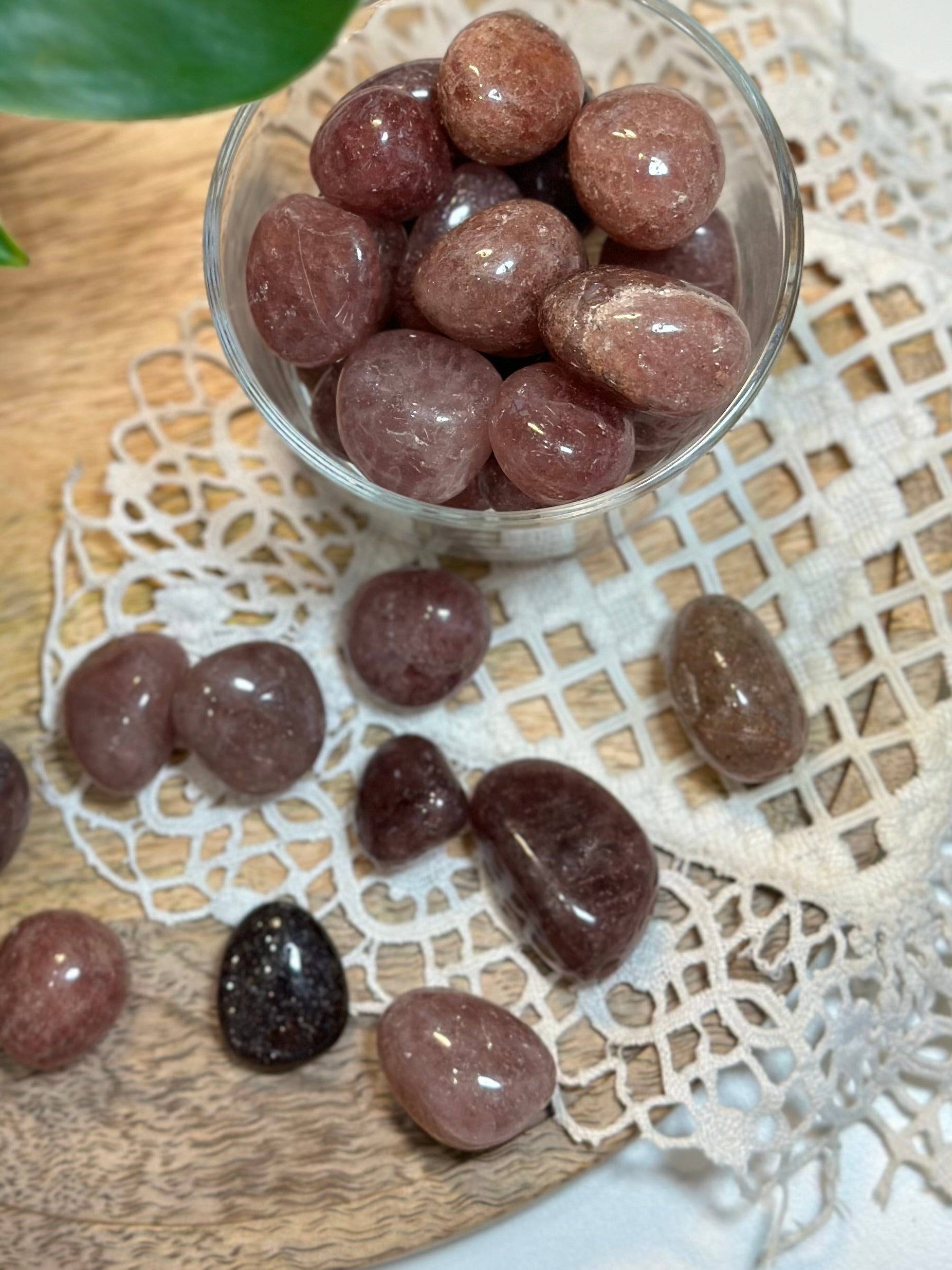 Jordbær kvarts lommesten 2-3cm 500 Gram